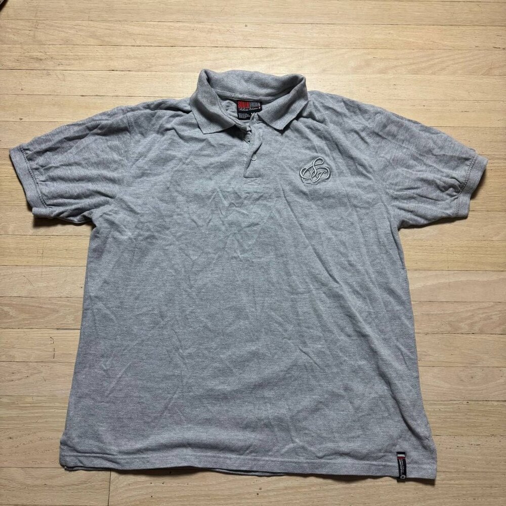 Vintage South Pole Authentic Gray Polo Embroidered SS Logo XXL Y2K